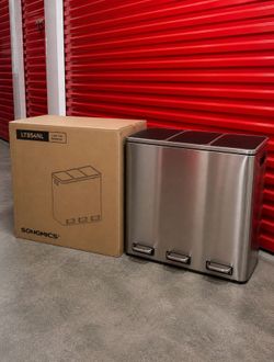 Stainless Steel 14.4 Gallon Trash Can (3 Compartments)