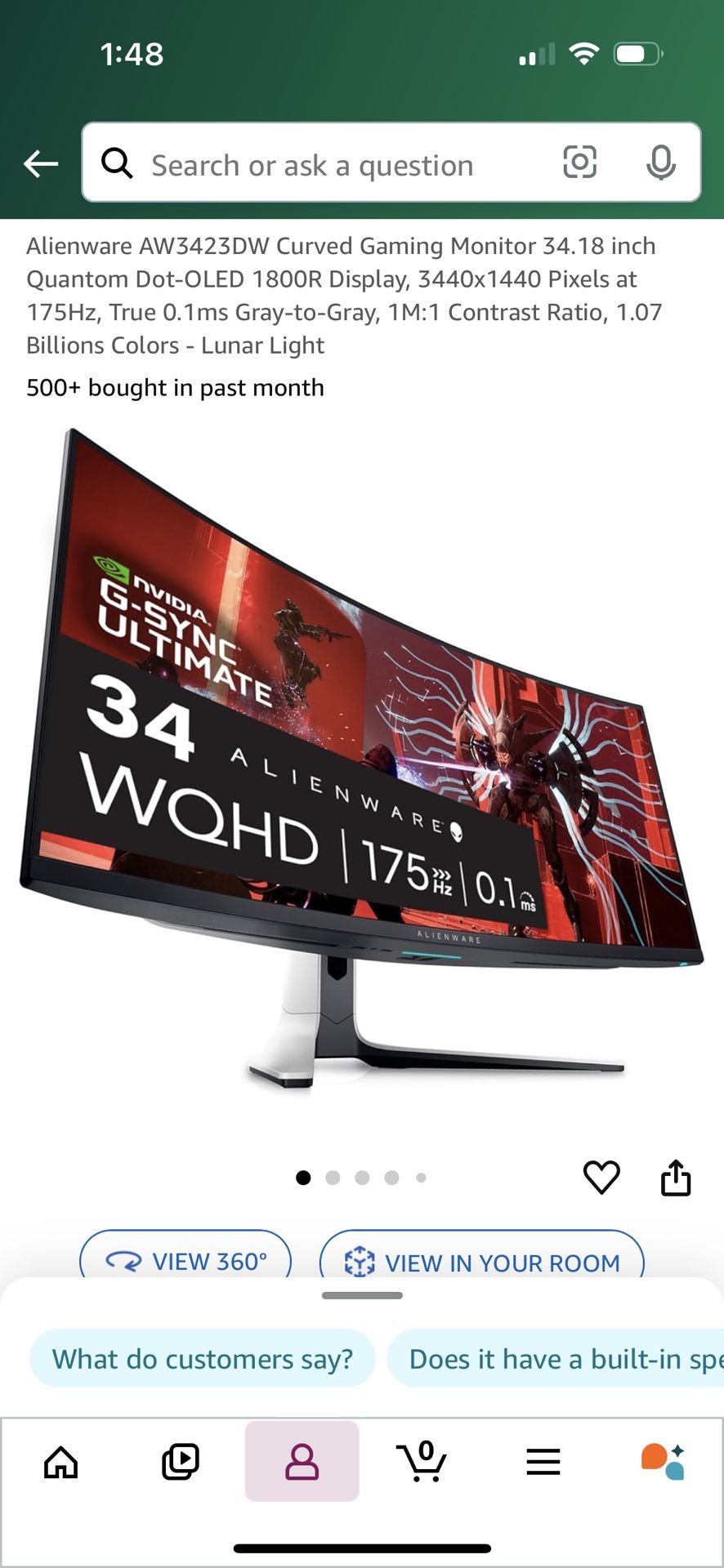 Alienware 34” Curved Gaming Monitor