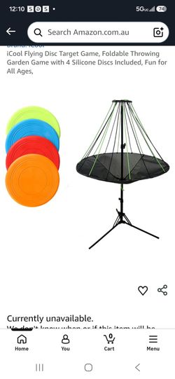 Flying Disc Target Game, Foldable Throwing Garden Game with 4 Silicone Discs