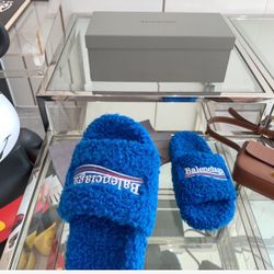 Balenciaga Slides Blue (Fast Shipping )(Multiple Sizes)