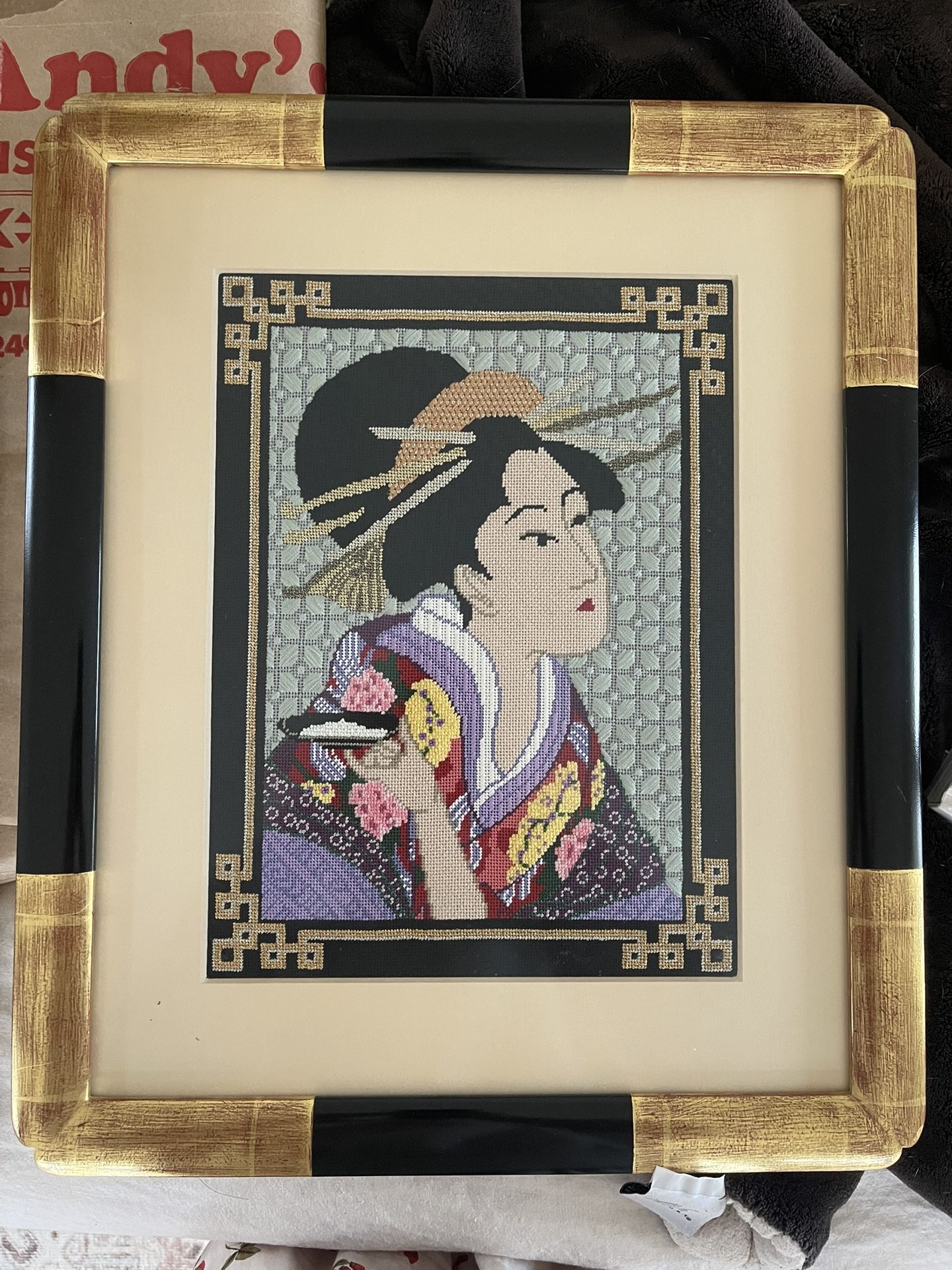 Needlepoint Japanese Woman