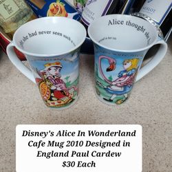 Disney's Alice In Wonderland Cafe Mug 2010 Designed in England Paul Cardew
