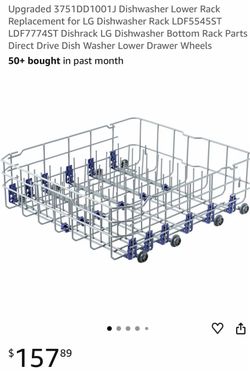 Upgraded 3751DD1001J Dishwasher Lower Rack Replacement for LG Dishwasher Rack LDF5545ST LDF7774ST Dishrack LG Dishwasher Bottom Rack Parts Direct Driv