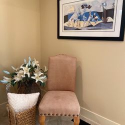 Nailhead Suede Chair 