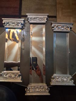 Greek design  Mirror Pillars  Small5.5" Wide X15" Tall Large Is 20" "W X5.5" H