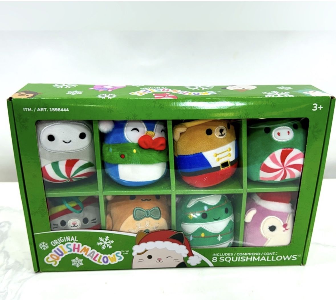 Squishmallows 4-inch Ornament Plush 8-Pack Assorted (Winter) Christmas