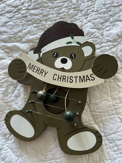 Bear Merry Christmas Wall Decoration