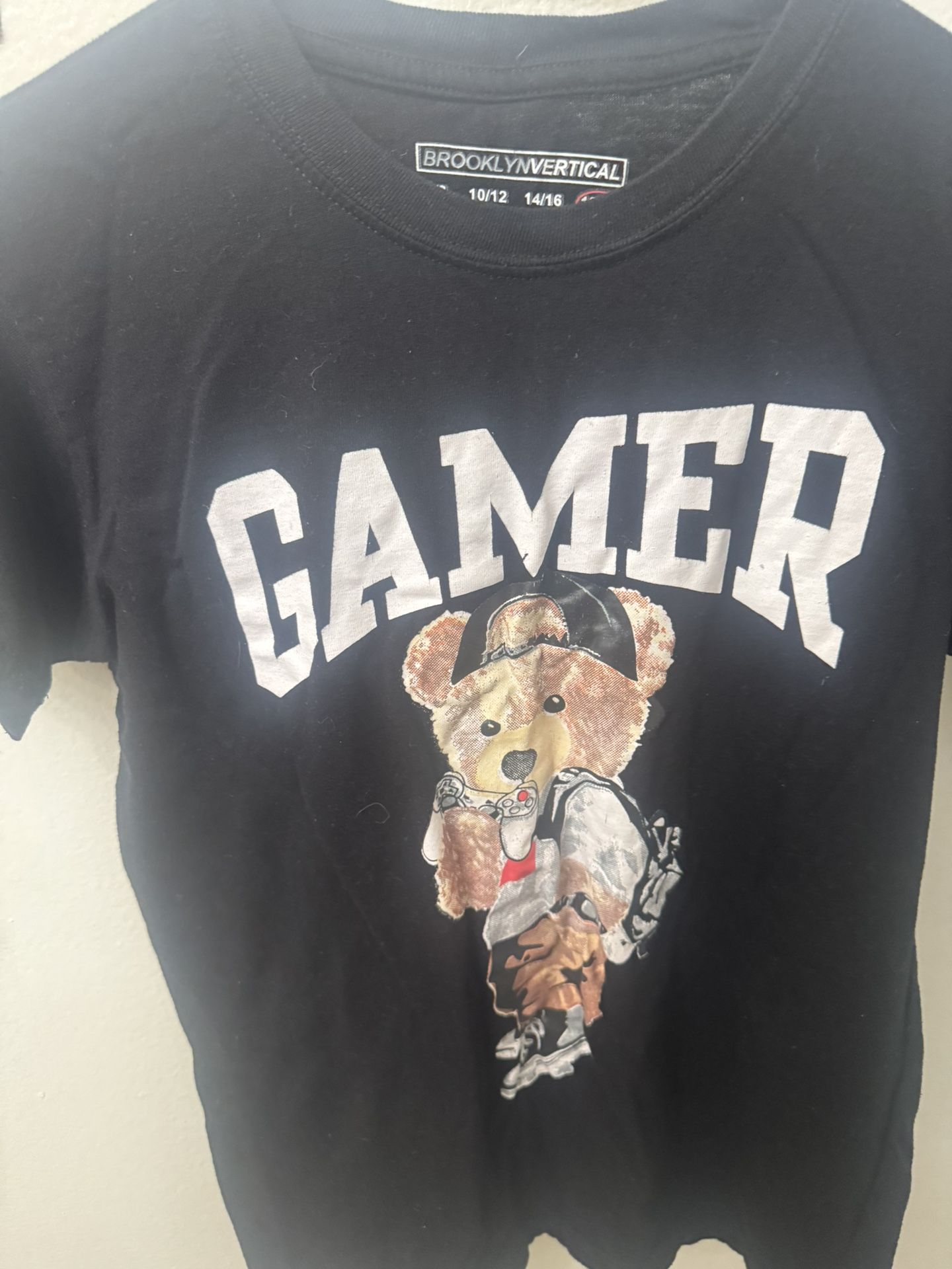 Black Gamer Bear Kids T-Shirt
