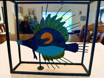 Colorful Tropical Fish Metal Sculpture – Coastal Decor