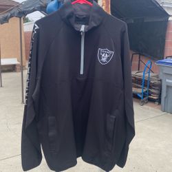 RAIDERS NFL half Zip Black Long Sleeve Top