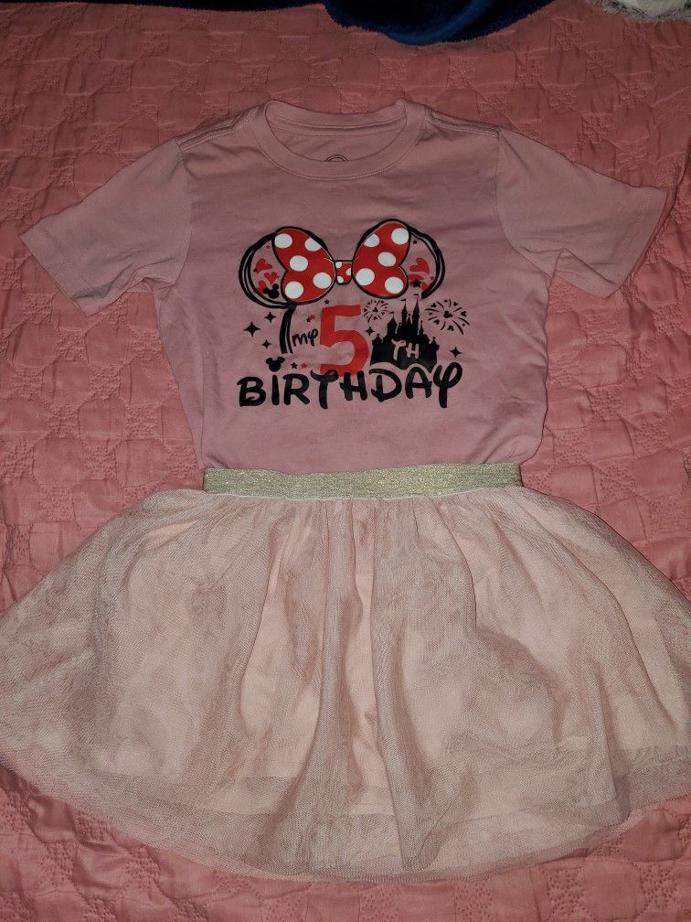 My 5th BIRTHDAY MINNIE shirt Plus Tutu Skirt