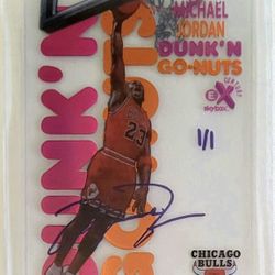 💥MICHAEL JORDAN 1998-99 SKYBOX E-X *DUNK'N GO-NUTS* FACSIMILE AUTO (1/1)💥