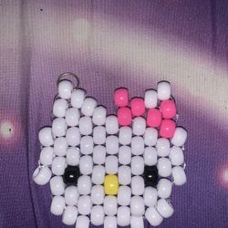 Kandi Hello Kitty Keychain