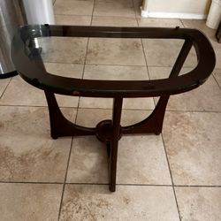 Glass Demi-lune Console Table