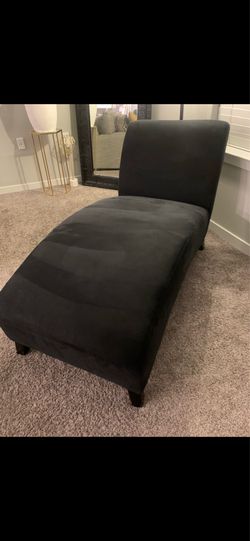 Black Microfiber Chaise Lounge