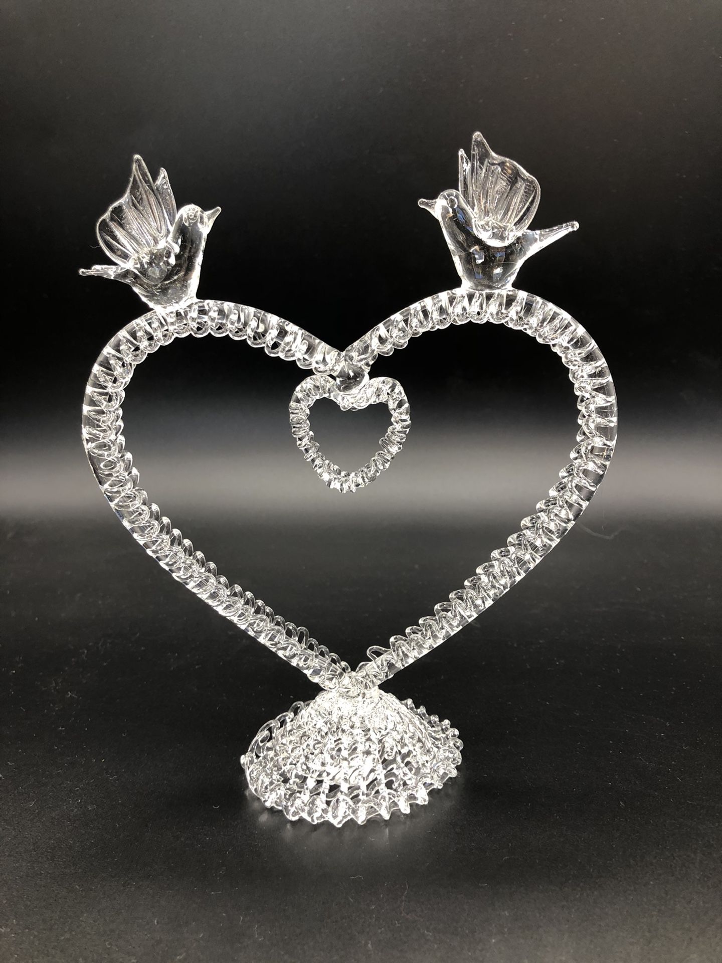 New handblown spun glass cake Topper