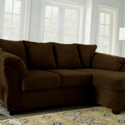 Brown Sectional Sofa with Reversible Chaise