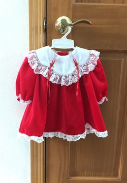 Red and white Christmas dress Size 12 mo