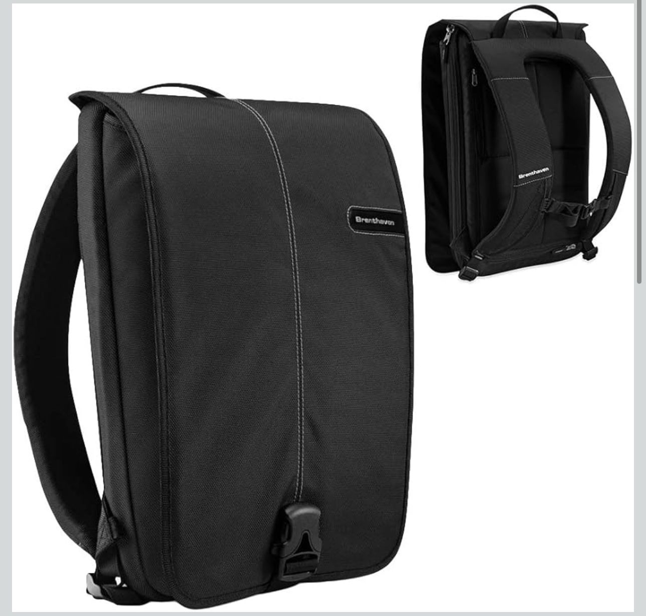 Brenthaven Prostyle Slimpack Backpack Fits 15 inch Laptops, MacBooks, Chromebooks and Tablet - Durable, Lightweight, Comfortable and Secure for Profes
