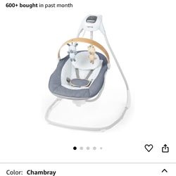 35 - Ingenuity SimpleComfort Compact Soothing Swing - Chambray
