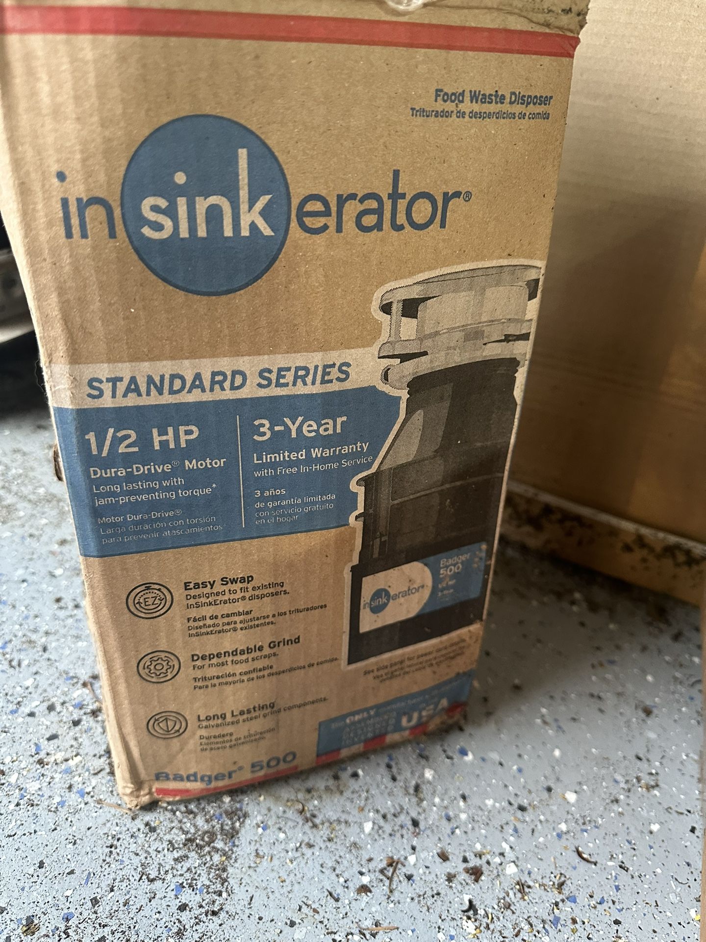 InSinkErator Badger 500 1/2 HP Kitchen Sink Garbage Disposal NEW for