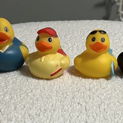 Rubber Ducks lot of 6 Sports Bowling Surfing Volleyball 2” bath toys