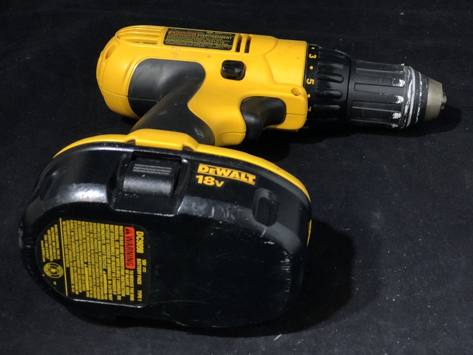 DEWALT DC970 18V Cordless Drill Driver - 1/2" Keyless Chuck, 2-Speed, 450 RPM (Tool Only)