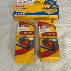 Brand New Kodak(27)   2- Pack Single Use Camera And Kodak Ultra Max Film5- Pack