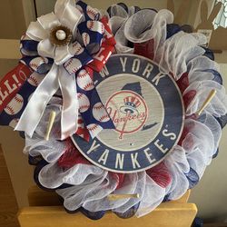 Baseball themed wreath