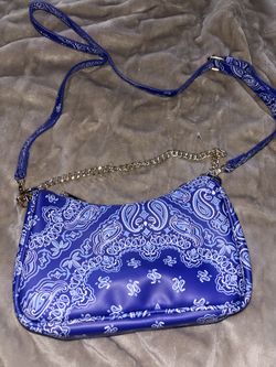 blue bandana style purse