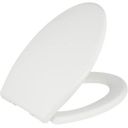 Slow Close Toilet Seat White Elongated, Stain-Resistant and Easy to Keep Clean, Heavy Duty Fits All Toilet Brands, Executive Series