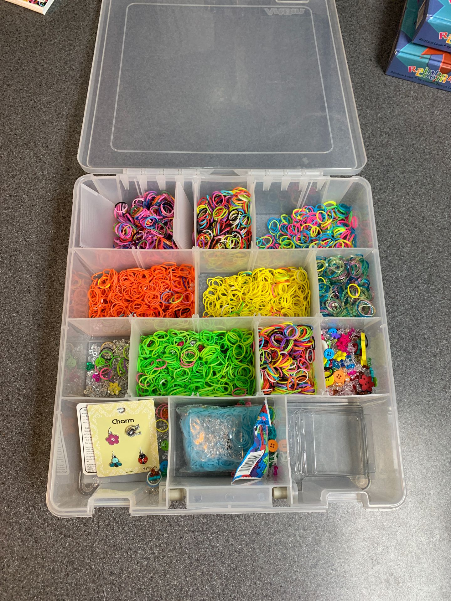 Rainbow Loom Bands with storage container