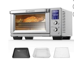 MOOSOO New Air Fryer, Stainless Steel Air Fryer Oven, 30 Quart Large Capacity, Knob Control