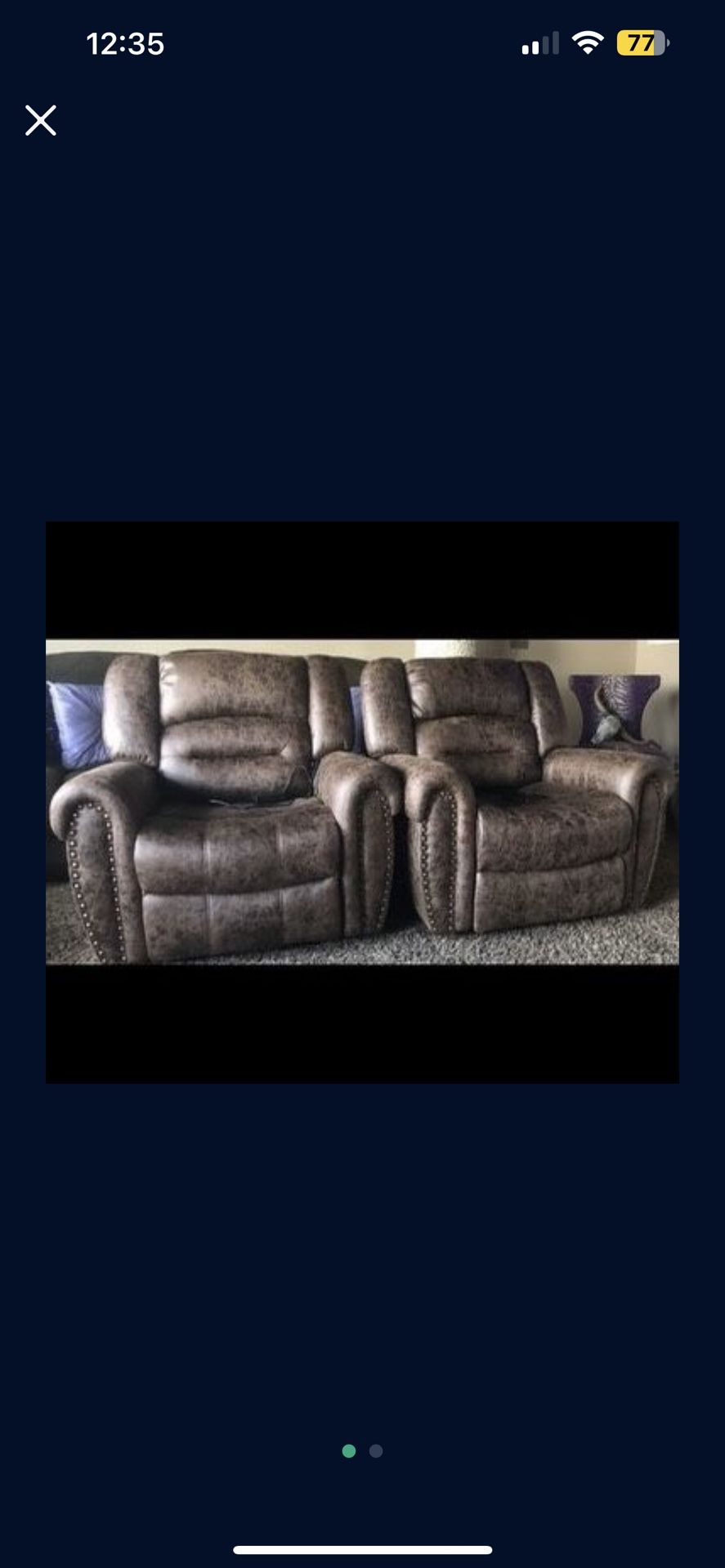 Reclining Chairs ( Sold As Pair )