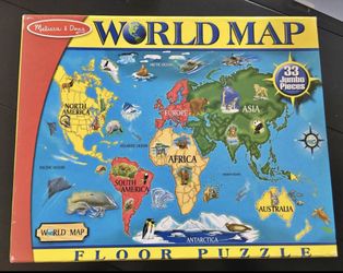 Melissa & Doug World Map Floor Jigsaw Puzzle 33 jumbo pieces