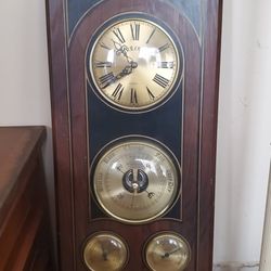 Vintage Bulova Wall Clock & Barometer