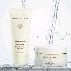 Brand New 
Crépe Erase by The Body Firm - 2-Step Body Firming Kit | Exfoliates, Smooths & Deeply Hydrates Crepey Skin |
TruFirm Formula with 12 Super 