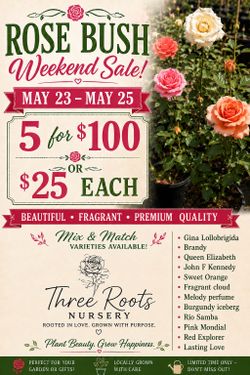 Rose Bush Sale 5/23-5/25