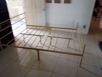 Gold Metal Bed Frame with Headboard