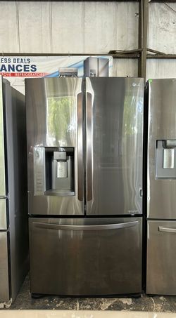 LG 3-Door Refrigerator (French Door Fridge) Stainless Steel - Water Dispenser, LED Lighting