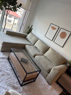 Bed Bath and Beyond Italian-Style 2 piece L-Sectional – Durable Woven Blend
