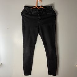 Black Skinny Mid Rise Jeans 