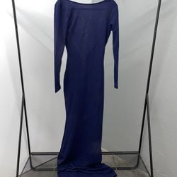 Opened Back Navy Blue Gown 