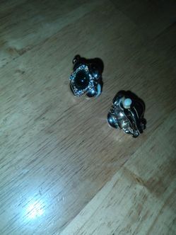 A pair of vintage clip-on earrings