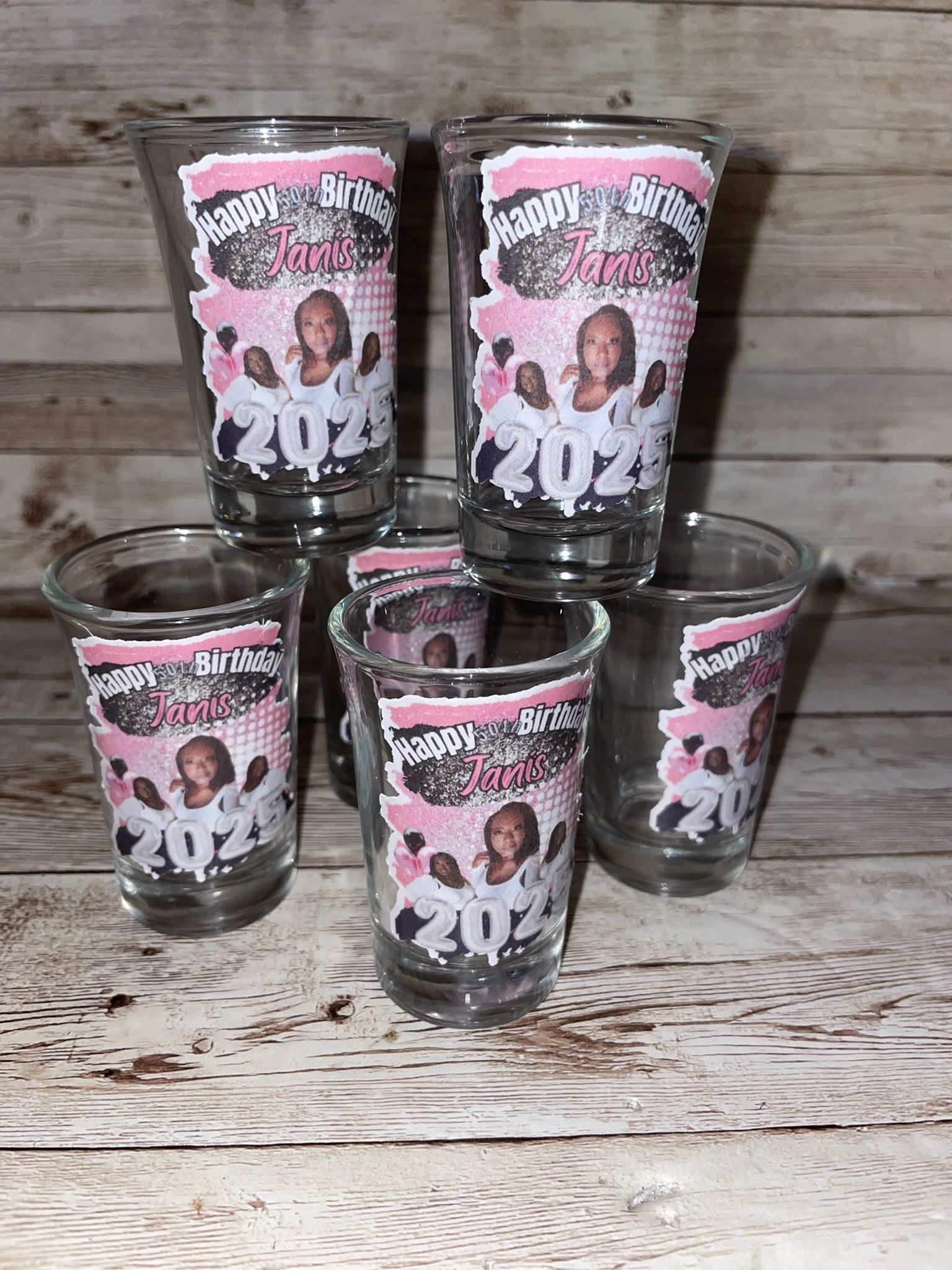 Birthday Photo Shot Glasses