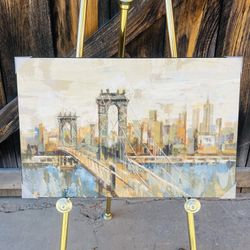 New York City Skyline & Brooklyn View Picture W-29” L-19”