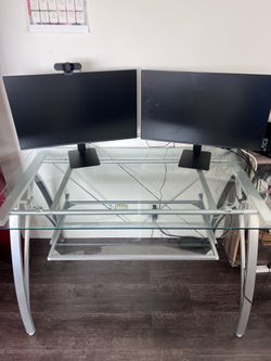 Realspace Vista Glass Computer Desk