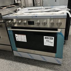 Electrolux Dual Fuel 36 Inch Range Stove Stainless Steel Open Box New