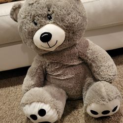 Hadley Progresssive Plush large Gray stuffed bear 19" when sitting 
