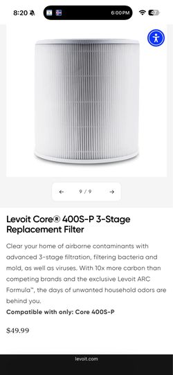 Levoit Core® 400S-P 3-Stage Replacement Filter 4 pack